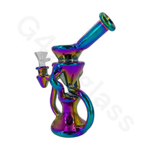 Load image into Gallery viewer, 8 Inch Electroplate Recycler Oil Rig Ice Bong | Water Pipe
