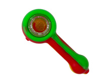 Load image into Gallery viewer, 4.5 Inch Gorgeous Silicone Spoon Pipe with Glass Bowl Collectable Variety Patterned Color
