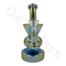 Load image into Gallery viewer, 6 Inch Electroplate Recycler Oil Rig Ice Bong | Water Pipe
