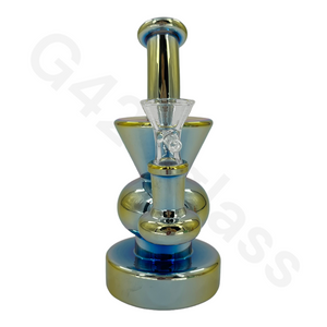 6 Inch Electroplate Recycler Oil Rig Ice Bong | Water Pipe