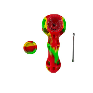 rasta color silicone pipe