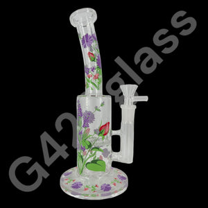 10 Inch Plants Decals Glass Water Pipe Hookah Bong