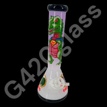 Load image into Gallery viewer, 10 Inch Beaker Base Ice Bong with Painted Characters
