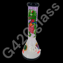 Load image into Gallery viewer, 10 Inch Beaker Base Ice Bong with Painted Characters
