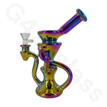 Load image into Gallery viewer, 8 Inch Electroplate Recycler Oil Rig Ice Bong | Water Pipe
