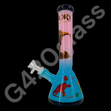 Load image into Gallery viewer, 10 Inch Beaker Base Ice Bong with Painted Characters
