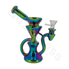 Load image into Gallery viewer, 8 Inch Electroplate Recycler Oil Rig Ice Bong | Water Pipe
