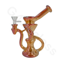 Load image into Gallery viewer, 8 Inch Electroplate Recycler Oil Rig Ice Bong | Water Pipe
