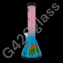 Load image into Gallery viewer, 10 Inch Beaker Base Ice Bong with Painted Characters
