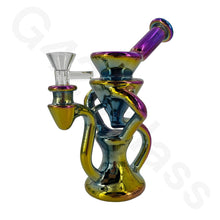 Load image into Gallery viewer, 8 Inch Electroplate Recycler Oil Rig Ice Bong | Water Pipe
