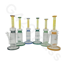 Load image into Gallery viewer, 10 inch ribbed glass water pipe
