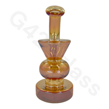 Load image into Gallery viewer, 6 Inch Electroplate Recycler Oil Rig Ice Bong | Water Pipe
