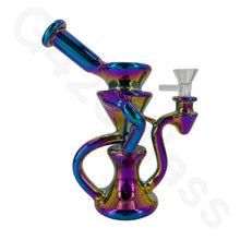 Load image into Gallery viewer, 8 Inch Electroplate Recycler Oil Rig Ice Bong | Water Pipe
