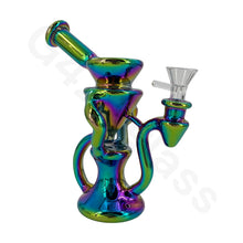 Load image into Gallery viewer, 8 Inch Electroplate Recycler Oil Rig Ice Bong | Water Pipe
