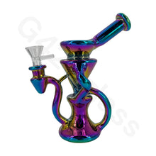 Load image into Gallery viewer, 8 Inch Electroplate Recycler Oil Rig Ice Bong | Water Pipe
