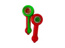 Load image into Gallery viewer, 4.5 Inch Gorgeous Silicone Spoon Pipe with Glass Bowl Collectable Variety Color
