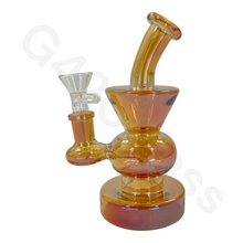 Load image into Gallery viewer, 6 Inch Electroplate Recycler Oil Rig Ice Bong | Water Pipe
