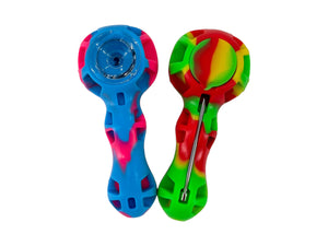 4 inch silicone pipe with glass bowl