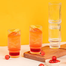 Load image into Gallery viewer, Ribbed Glass Cups with Glass Straws, 16oz/11oz Drinking Glasses, Set of 4pcs/6pcs
