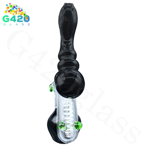 Double Downstem 7 Inches Bubbler | Heavy Duty - Black&Clear