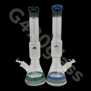 Heavy Duty Beaker Base Ice Bong with Drum Perc | 17 Inch