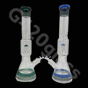 Heavy Duty Beaker Base Ice Bong with Drum Perc | 17 Inch