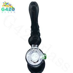 Double Downstem 7 Inches Bubbler | Heavy Duty - Black&Clear